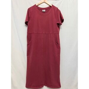 Mishi Vintage 90s Cotton Jersey Maxi Dress Large Burgundy | Minimalist Artsy